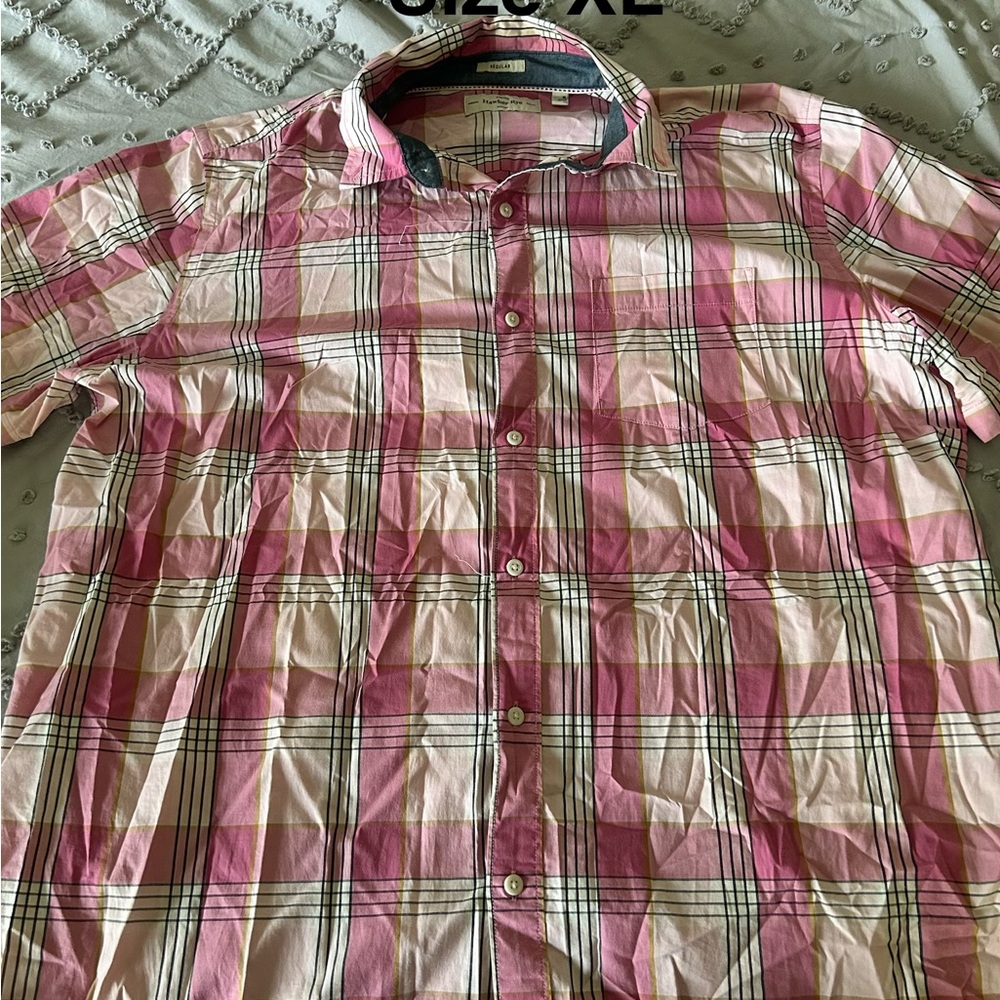 Men's Classic Pink Plaid Button-Down Shirt